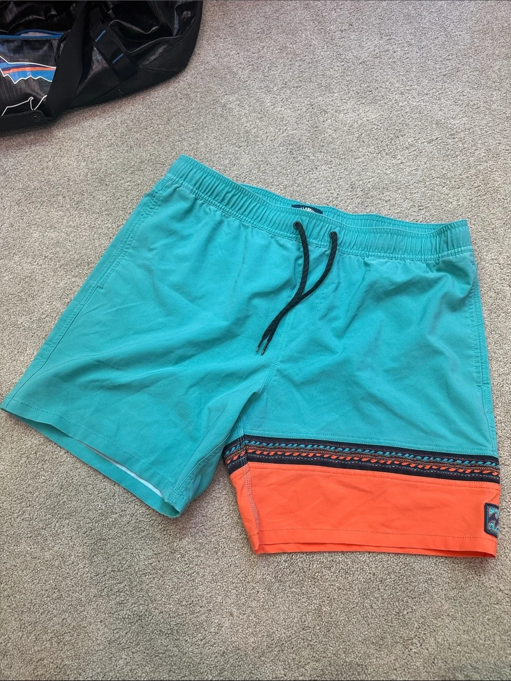Billabong Men's Burleigh Layback Aqua Orange Swim Trunks shorts boardshorts NEW